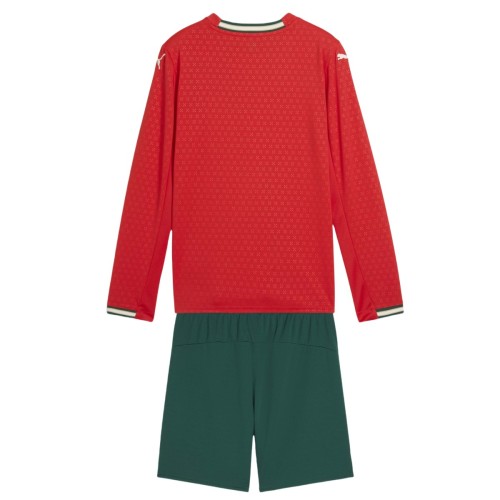 Kids Portugal 2025 Home Long Sleeve Jersey and Short Kit