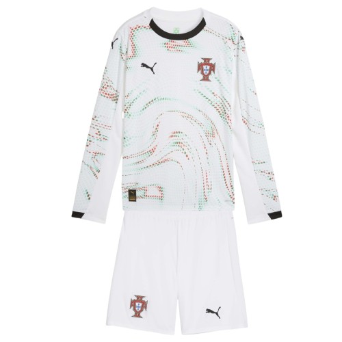 Kids Portugal 2025 Away Long Sleeve Jersey and Short Kit