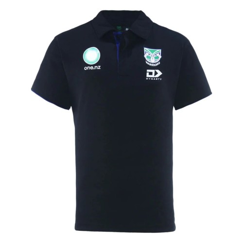 New Zealand Warriors 2025 Men's Black Media Polo Shirt