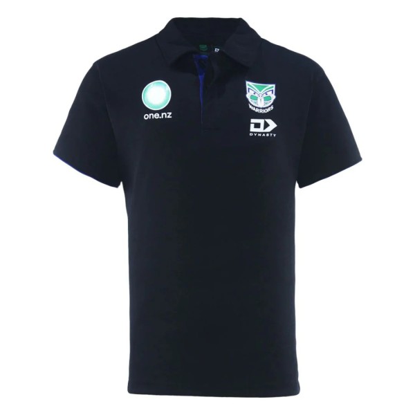 New Zealand Warriors 2025 Men's Black Media Polo Shirt
