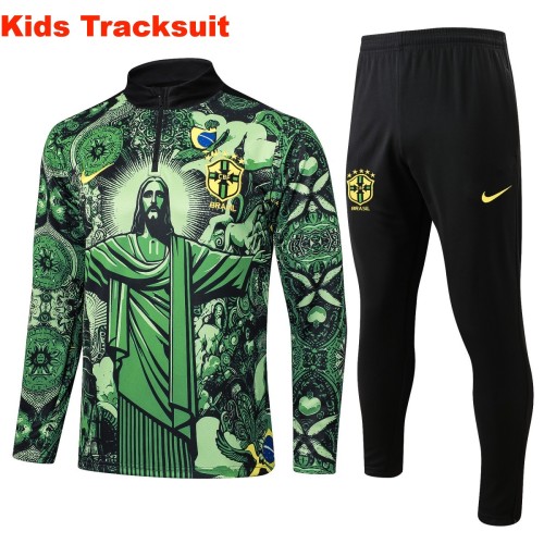 Kids Brazil 24/25 Half-Zip Training Sweatshirt and Pants Set E951 - PM