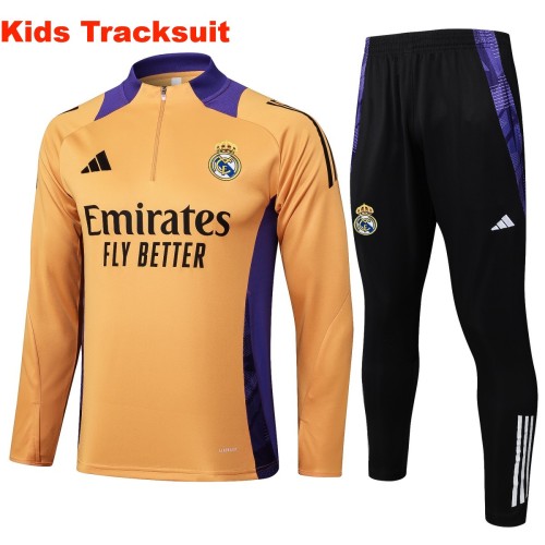 Kids Real Madrid 24/25 Half-Zip Training Sweatshirt and Pants Set E956