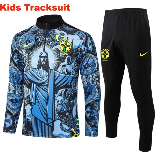 Kids Brazil 24/25 Half-Zip Training Sweatshirt and Pants Set E949 - PM