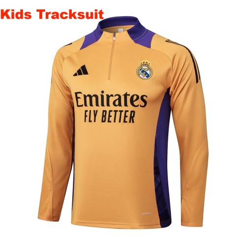 Kids Real Madrid 24/25 Half-Zip Training Sweatshirt and Pants Set E956