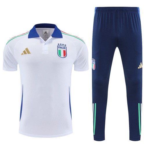 Italy 2025 Polo and Pants Set White