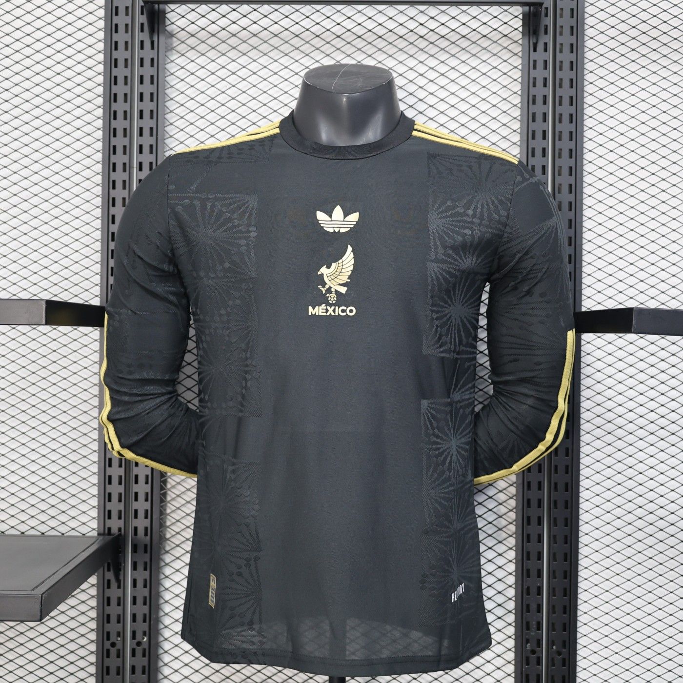 Player Version Mexico 2025 Gold Long Sleeve Authentic Jersey
