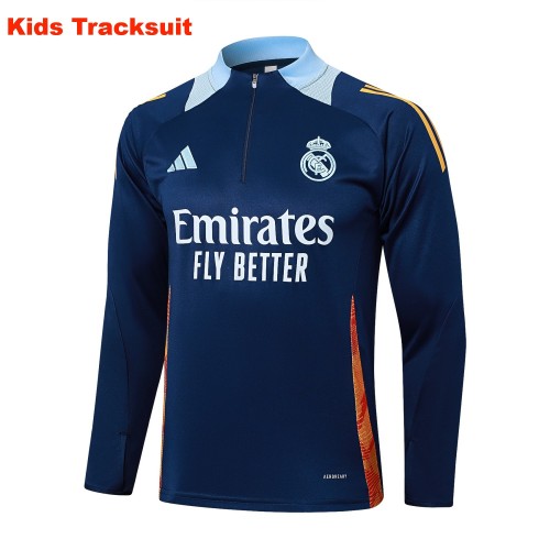 Kids Real Madrid 24/25 Half-Zip Training Sweatshirt and Pants Set E989