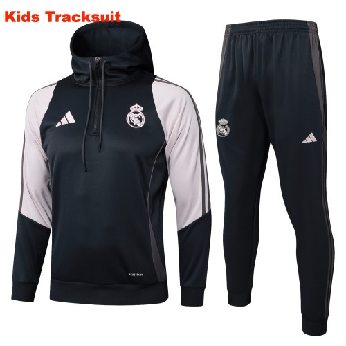Kids Real Madrid 24/25 Half-Zip Hoodie and Pants Set E966