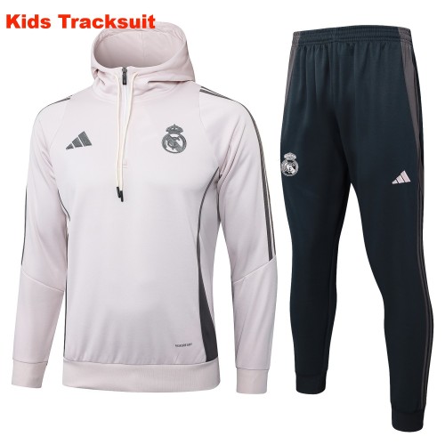 Kids Real Madrid 24/25 Half-Zip Hoodie and Pants Set E963