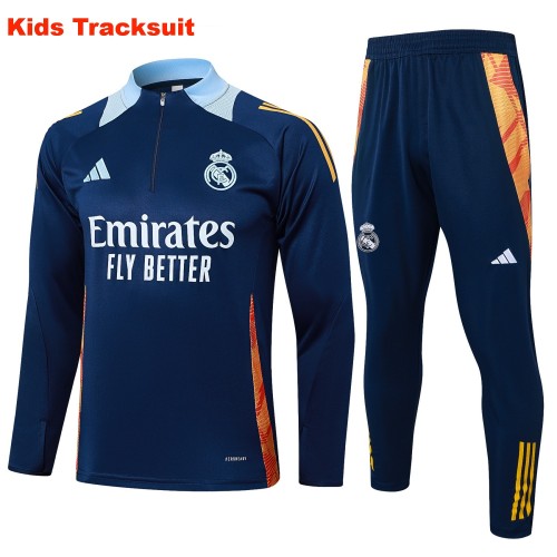 Kids Real Madrid 24/25 Half-Zip Training Sweatshirt and Pants Set E989