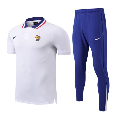 France 2025 Polo and Pants Set White