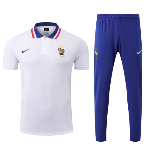 France 2025 Polo and Pants Set White