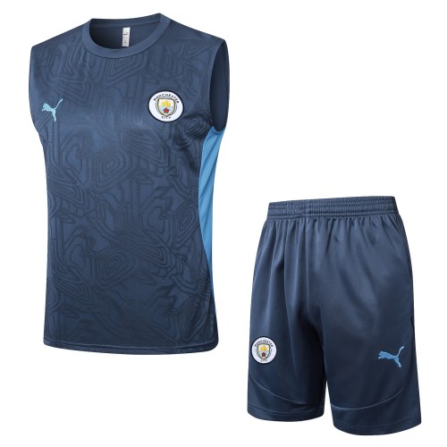Manchester City 24/25 Sleeveless Jersey and Shorts Set D1300