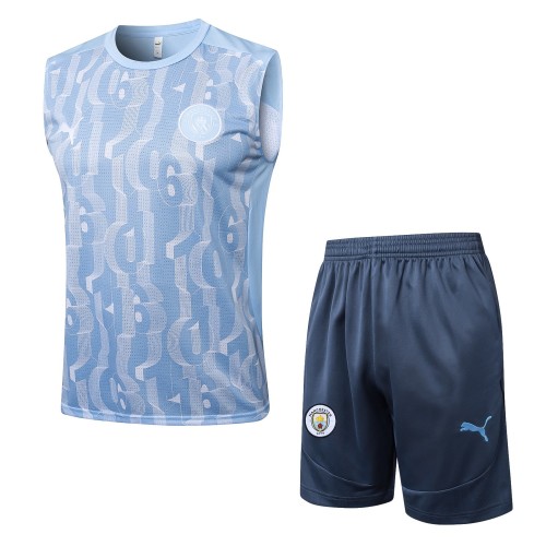 Manchester City 24/25 Sleeveless Jersey and Shorts Set D1295 - PM