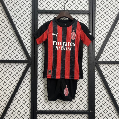 Kids AC Milan 25/26 Home Jersey and Short Kit