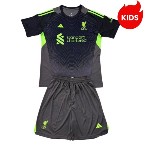Kids Liverpool 25/26 Goalkeeper Jersey and Short Kit