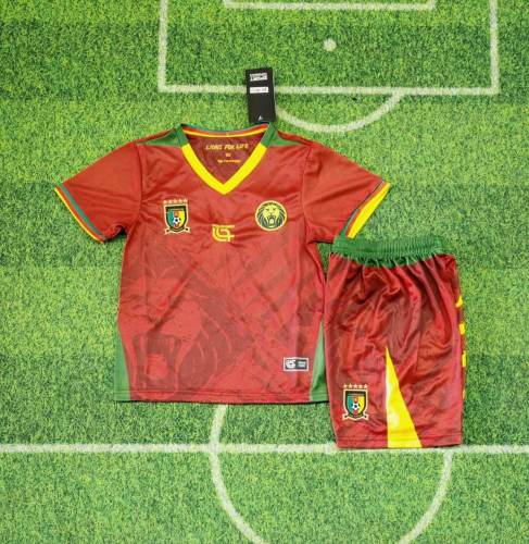 Kids Cameroon 2025 Home Jersey and Short Kit