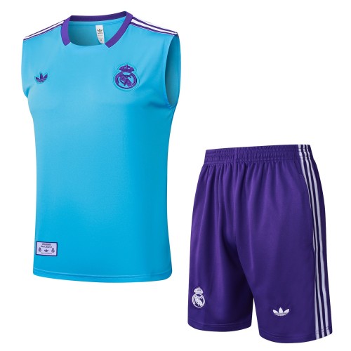 Real Madrid 25/26 Retro Sleeveless Jersey and Shorts Set D2522