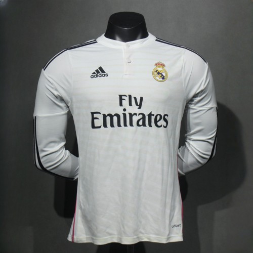Player Version Real Madrid 2014/2015 Home Long Sleeve Authentic Retro Jersey