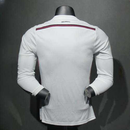 Player Version Real Madrid 2014/2015 Home Long Sleeve Authentic Retro Jersey