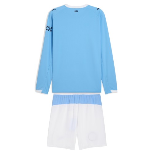Kids Manchester City 25/26 Home Long Sleeve Jersey and Short Kit
