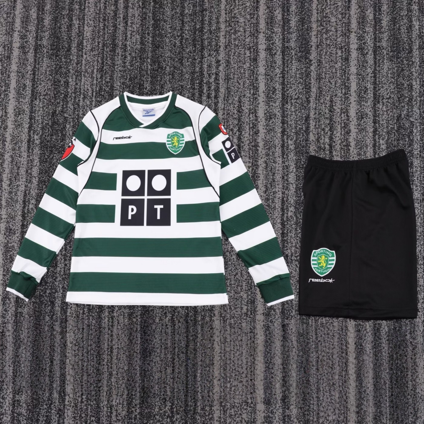 Kids Sporting CP 2002/2003 Home Long Sleeve Retro Kit