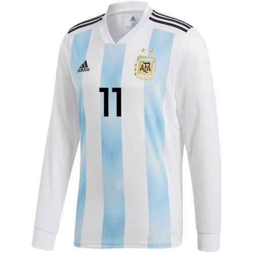 (On Sale) Argentina 2018 Home Long Sleeve Retro Jersey Di Maria