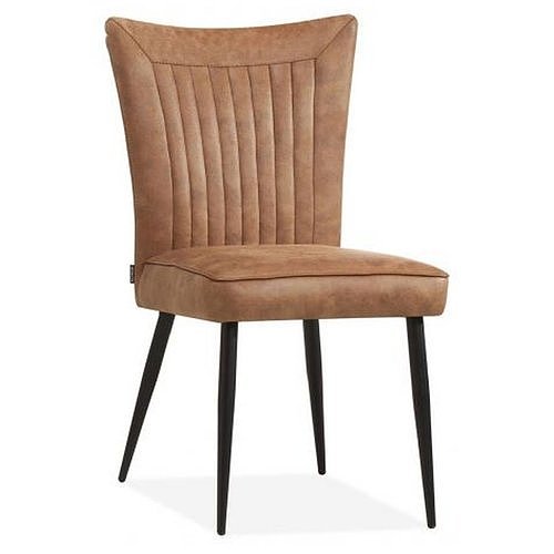 High Back Brown Leather Dining Chairs Comfortable China Design