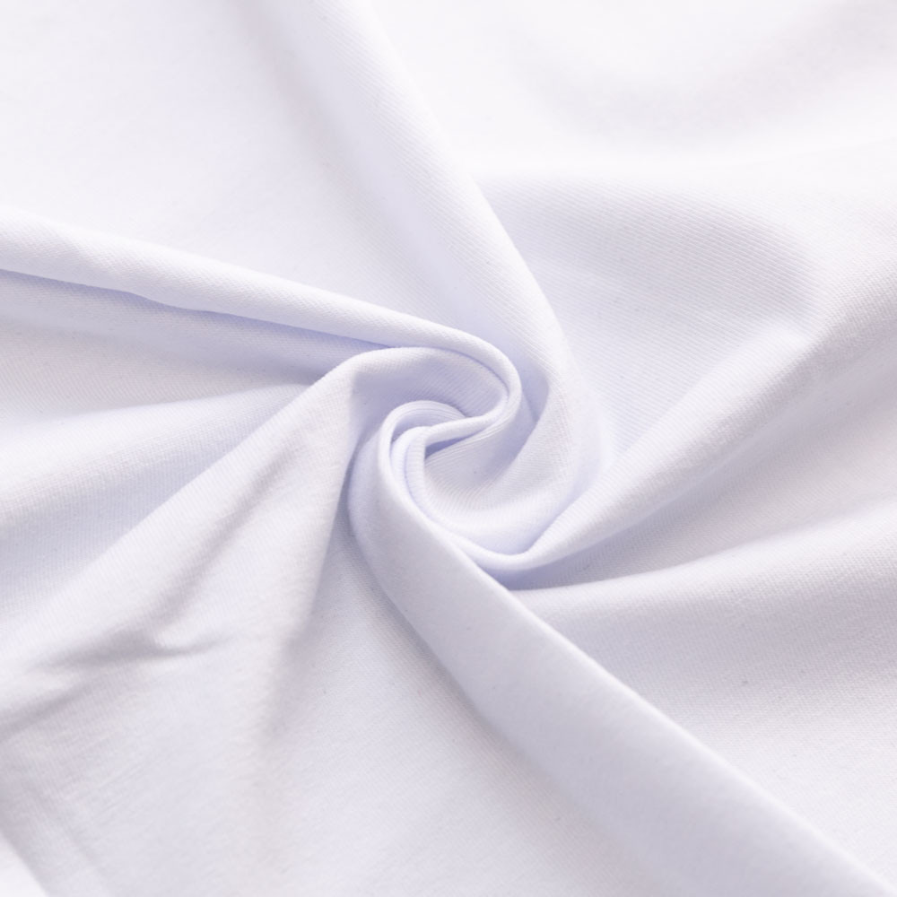 white cotton lycra knit sewing fabric