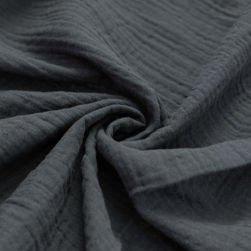 DARK GREY Double Gauze cotton fabric