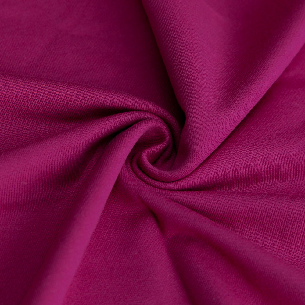 RED PLUM - FRENCH TERRY cotton lycra fabric