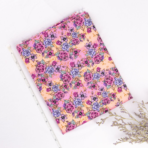 Floral -1 yard Cotton woven- digital printed