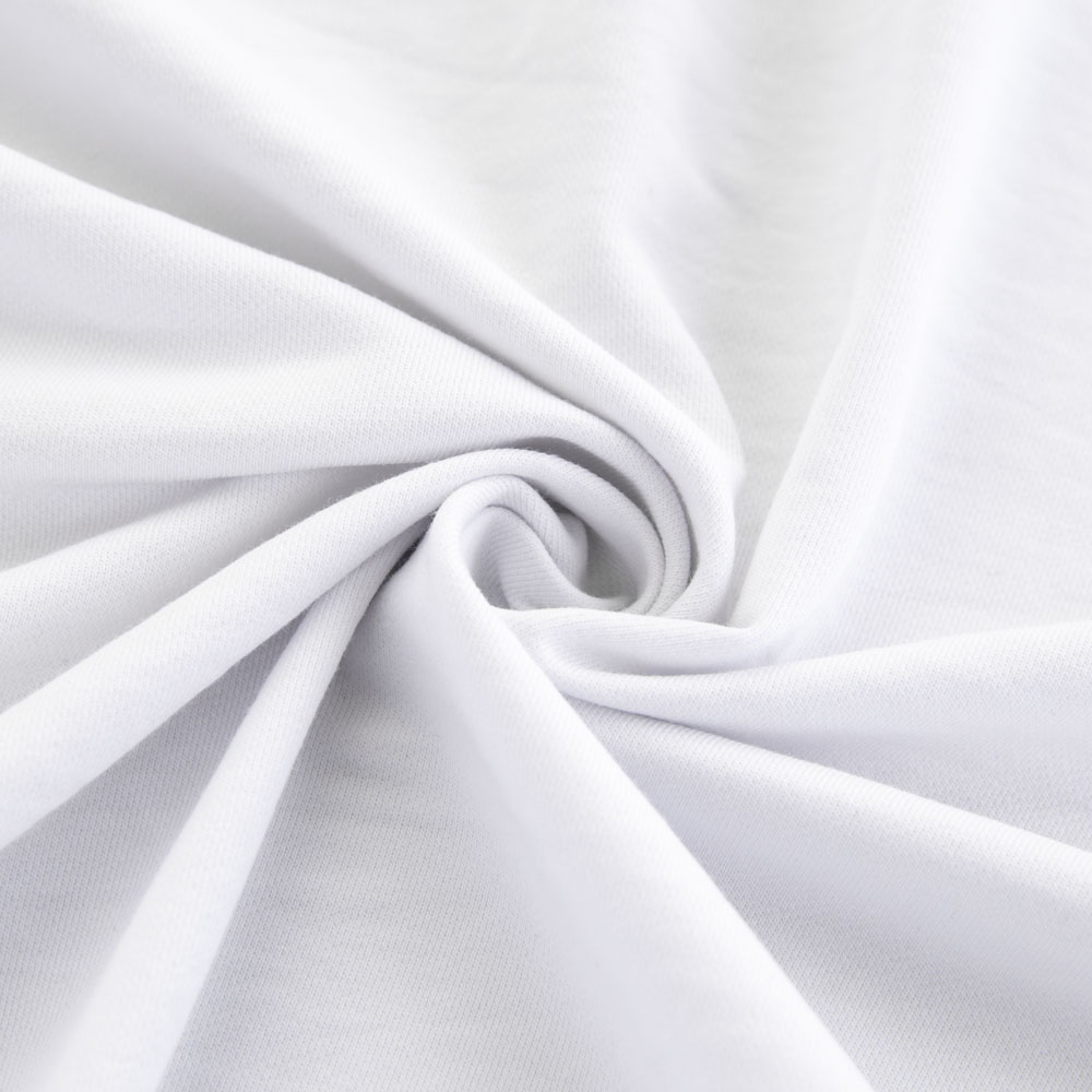 WHITE FRENCH TERRY cotton lycra fabric