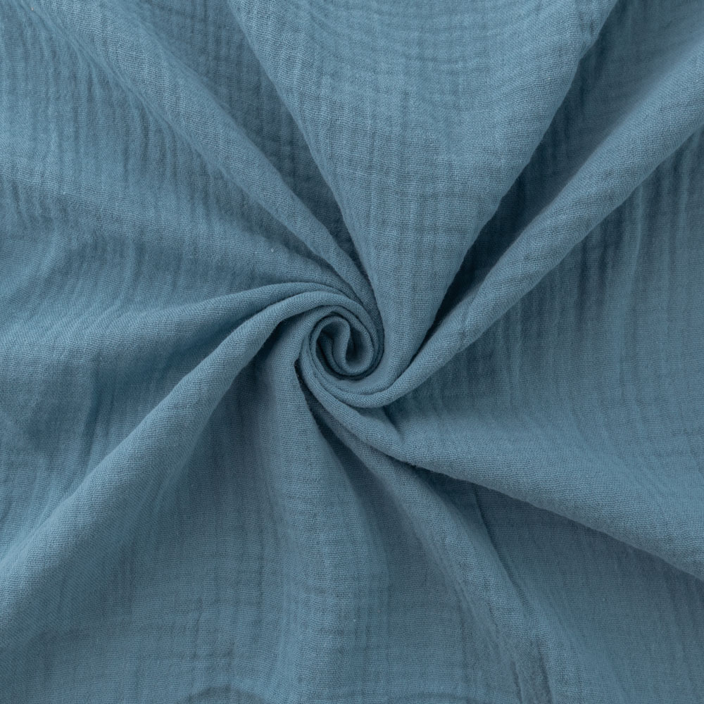 DUSTY AGUA Double Gauze cotton fabric