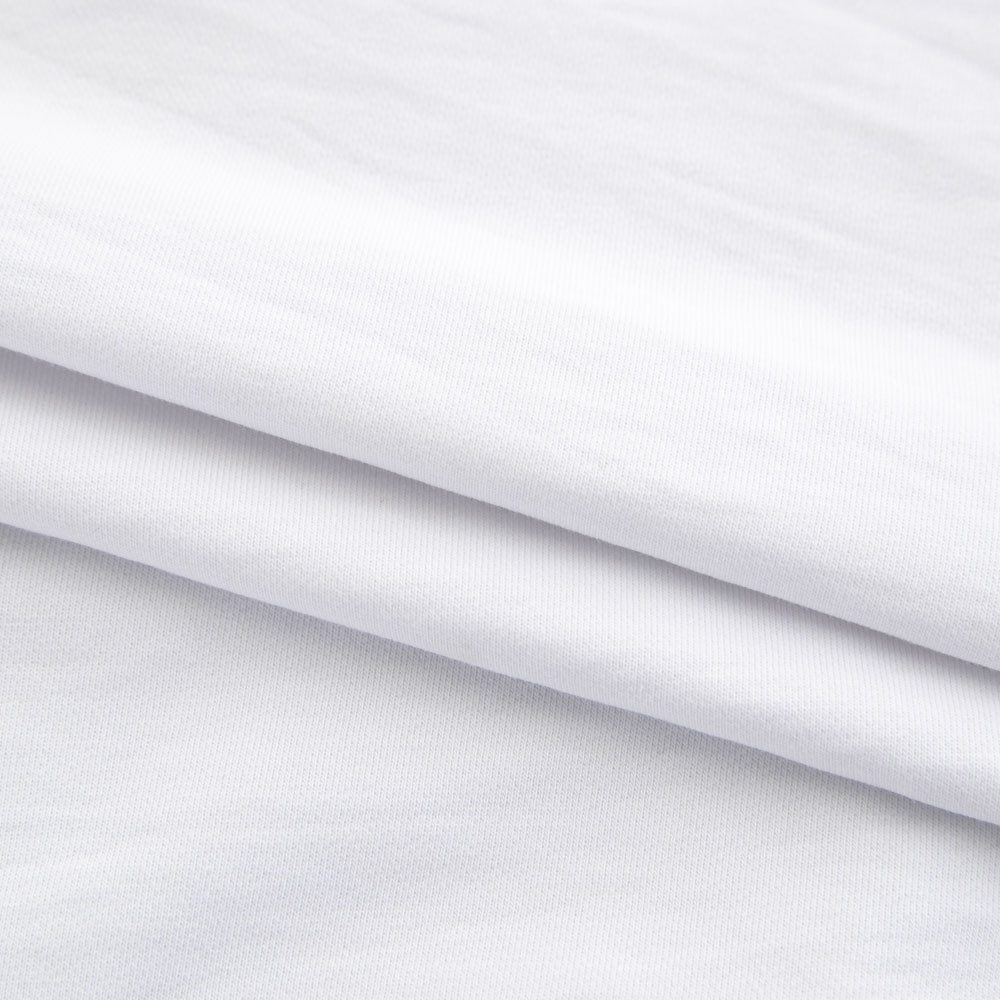 WHITE FRENCH TERRY cotton lycra fabric