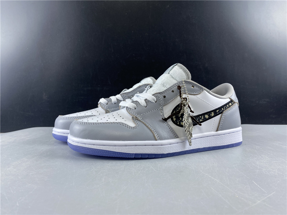 2020 Dior x Air Jordan 1 Low AJ1 Grey/White-Black 553668-998 For Sale