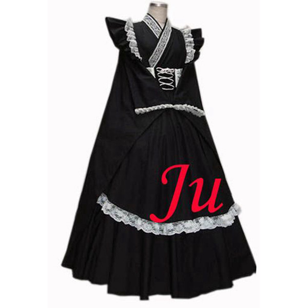 French Sissy Maid Gothic Lolita Punk Fashion Japan Kimono Dress Cosplay Costume Tailor-Made[CK750]