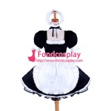 French Lockable Sissy Maid Black-White Cotton Uniform Costume Tailor-Made[G1591]