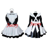 French Sexy Sissy Maid Pvc Lockable Dress Uniform Cosplay Costume Tailor-Made[CK929]