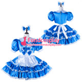 French Sissy Maid Satin Dress Lockable Uniform Cosplay Costume Tailor-Made[G2262]