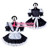 French Sissy Maid Satin Dress Lockable Uniform Cosplay Costume Tailor-Made[G2334]