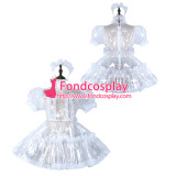 French Sissy Maid Clear Pvc Dress Lockable Uniform Cosplay Costume Tailor-Made[G2296]