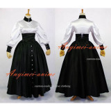 French Sissy Maid Gothic Lolita Punk Black-White Satin Dress Cosplay Costume Custom-Made[G632]
