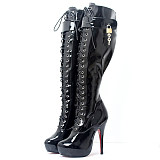 French Pleaser Seduce Crossdresser Sissy Maid Thigh High Boots 15CM