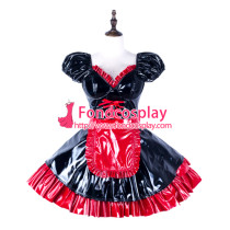 French Sissy Maid Pvc Dress Lockable Uniform Cosplay Costume Tailor-Made[G2287]