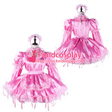 French Sissy Maid Satin Dress Lockable Uniform Cosplay Costume Tailor-Made[G2215]