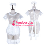 French Sissy Maid Clear Pvc Dress Lockable Uniform Cosplay Costume Tailor-Made[G2323]