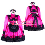 French Sissy Maid Satin Dress Lockable Uniform Cosplay Costume Tailor-Made[G2050]