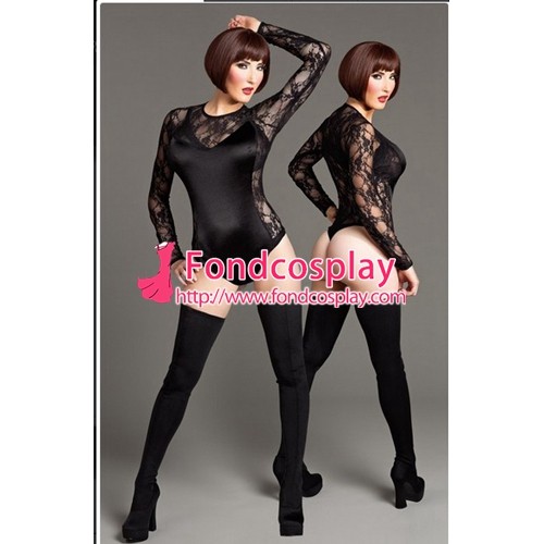 French Gothic Lolita Sissy Maid Black Body Suit Dress Cosplay Costume Tailor-Made[G1348]