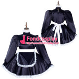 French Sissy Maid Satin Dress Lockable Uniform Cosplay Costume Tailor-Made[G2133]
